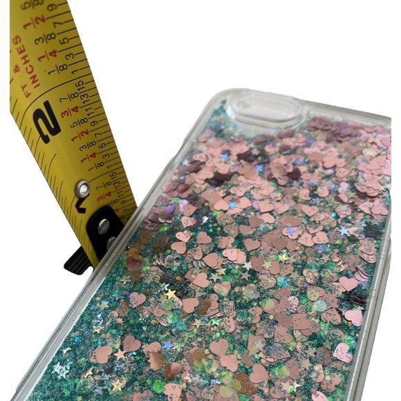 iPhone 6s Hard Case Moving Gel Cover Sparkly + Screen Protector, Blue Turquoise - Picture 4 of 7